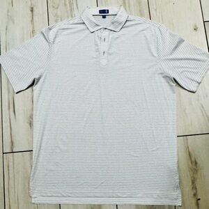 Peter Millar Light Gray Striped Polo Shirt